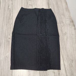 Le Chateau Striped Skirt with Lace & Cut Woman's Size 0
